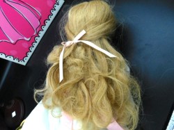WHITE DRESS DOLL KNIT FACE HAIR